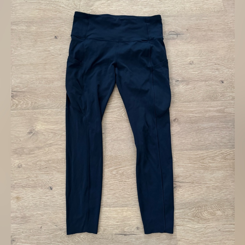 Lululemon Fast & Free 25” Leggings Tights Size 8 Navy Blue